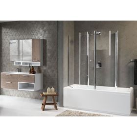 Novellini Aurora 4 - Two Folding Section Bath Screen
