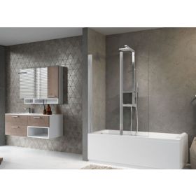 Novellini Aurora 2 - Two Section Bath Screen, Two Hinged