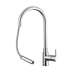 Just Taps Zecca Single Lever Sink Mixer With PULLOUT Spout, Swivel Spout