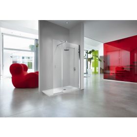Novellini Kuadra H2 Wetroom Panel with Hinged Deflector