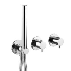 Just Taps Modular Thermostatic Concealed 2 Outlet Shower Valve, Handset Chrome
