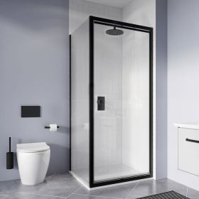 Crosswater Shower Enclosures Clear 6 Matt Black Side Panel 800mm