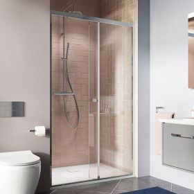Crosswater Shower Enclosures Clear 6 Silver Single Sliding Door 1100mm