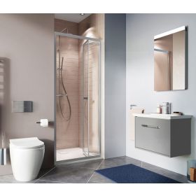 Crosswater Shower Enclosures Clear 6 Silver Bi-fold Door 900mm