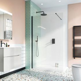 Crosswater Shower Enclosures Design 8 Matt Black Side Panel 1000mm