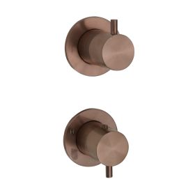 Just Taps VOS Modular Thermostatic Concealed 2 Outlet Shower Valve Brushed Bronze