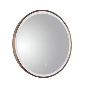 Just Taps VOS Mirror With Light Brushed Bronze 600mm