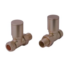 Just Taps Brushed Bronze Straight Radiator Valves
