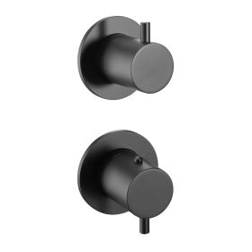 Just Taps VOS Modular Thermostatic Concealed 2 Outlet Shower Valve Matt Black