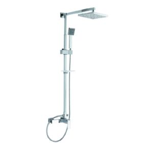 Just Tap Athena Chrome Italo Single Lever Shower Mixer with Adjustable Rise Rail Kit