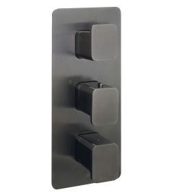 Just Taps HIX Thermostatic Concealed 2 Outlet Shower Valve Brushed Black 37690BBL