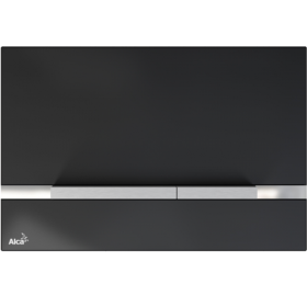 Alca Stripe glass flat flush plate - black