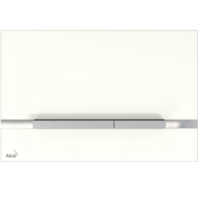 Alca Stripe glass flat flush plate - white