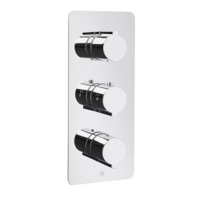 Just Taps Curve Thermostatic Concealed 3 Outlet Shower Valve, Vertical
