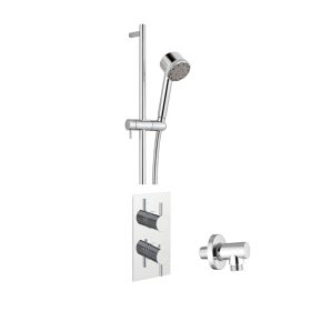 Just Taps Round Thermostat with Slider Rail