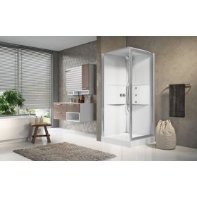 Novellini Media2.0 GF80 Corner Entry Thermostatic Pivot Shower Enclosure