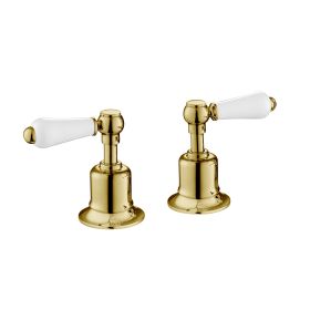 Just Taps Grosvenor Lever Antique Brass Edition Panel Valves 3/4