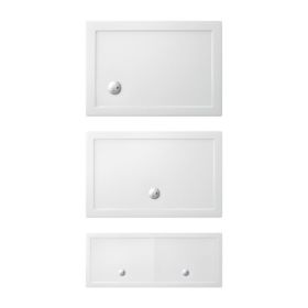 Crosswater Rectangular 35mm Acrylic Shower Trays White Finish 900 x 800mm