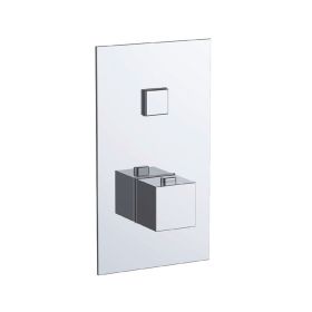 Just Taps Touch-Athena 1 Outlet Push Button Thermostatic Shower Valve-Chrome