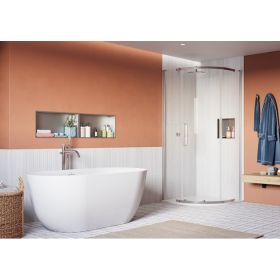 Crosswater Asura 8mm Quadrant Single Door-Polished Stainless Steel