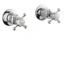 Crosswater Belgravia Crosshead Wall Stop Taps-Chrome