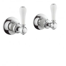 Crosswater Belgravia Lever Wall Stop Taps-Chrome