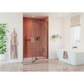 Crosswater Optix 10 Pivot Door with Inline Panel Brushed Bronze