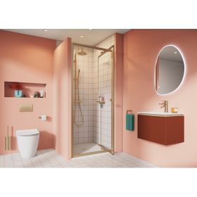 Crosswater Clear 6 Infold Door Shower Enclosures Brushed Brass 900mm