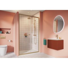 Crosswater Shower Enclosures Clear 6 Single Sliding Door Brushed Brass 1600mm