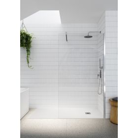 Tissino Armano Clear Glass Panel with Wall Profile and Stabilising Bar
