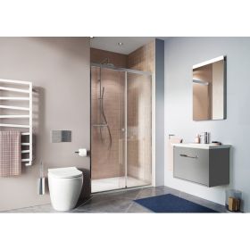 Crosswater Shower Enclosures Clear 6 Single Sliding Door Silver 1700mm