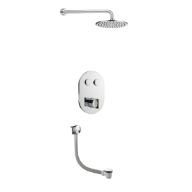Just Taps Leo 2 Outlet Touch Thermostat with Overhead Shower & Bath Filler