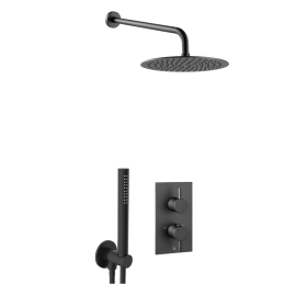 Just Taps Vos Shower Combination 2 Outlet Matt Black