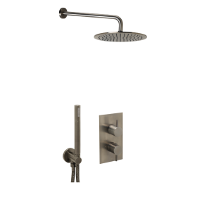 Just Taps Vos Shower Combination 2 outlet Brushed Black