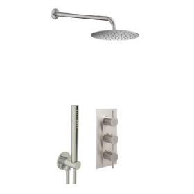 Just Taps Inox Concealed Shower Combination 2 Outlets Stainless Steel