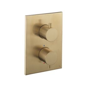Crosswater MPRO Crossbox 2 Outlet Valve Trimset Brushed Brass 