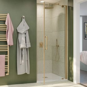 Crosswater Optix 10 Brushed Brass Pivot Shower Door