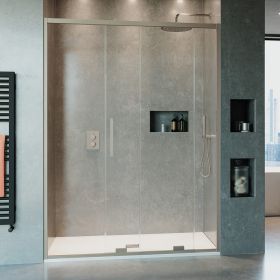 Crosswater Optix 10 Brushed Stainless Single Sliding Shower Door