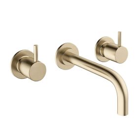 Crosswater MPRO 3 Hole Wall Mounted Basin Mixer Tap - Brushed Brass