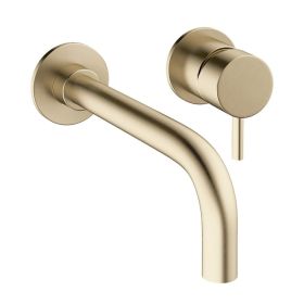 Crosswater MPRO Wall Mounted Basin Mixer Tap - Brushed Brass