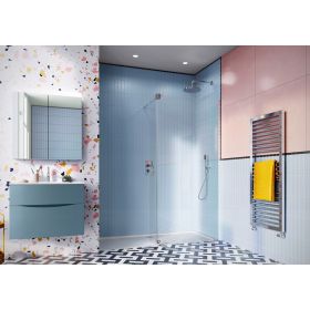 Crosswater Shower Enclosures Design 8 Silver Walk In Retro Fit 90° Deflector Panel 300mm