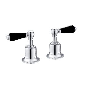 Just Taps Grosvenor Black, Lever Panel Valves 3/4