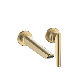 Crosswater Brushed Brass Foile Basin 2Hole Set Wall Mounted