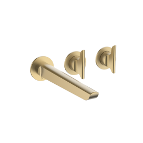 Crosswater Foile Brushed Brass Module 2 Outlet 2 Handle Trimset & Bath Spout
