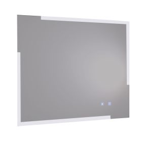 Just Taps Glance Rectangular LED Illuminated Bathroom Mirror 600mm H x 800mm W - Chrome