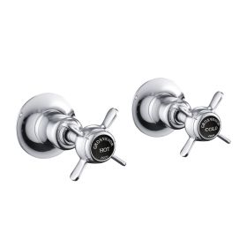 Just Taps Grosvenor Black, Pinch Wall Valves 1/2
