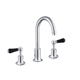 Just Taps Grosvenor Lever Black Edition  3 Hole Basin Mixer