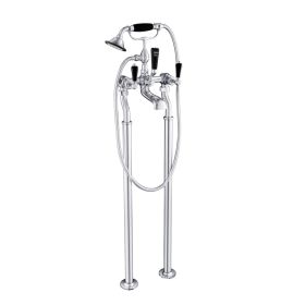 Just Taps Grosvenor  Black Lever Floor Standing Bath Shower Mixer With Kit