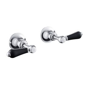 Just Taps Grosvenor Lever Black Wall Valves 1/2