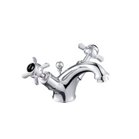 Just Taps Grosvenor Pinch Black Basin Mixer With Pop Up Waste